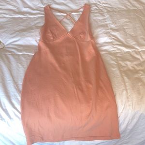 Peach Cross back mini dress